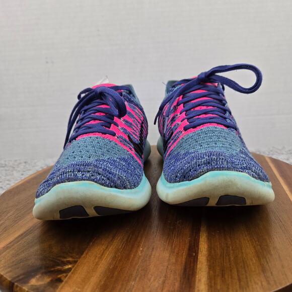 Nike Womens 8 Free RN Flyknit Purple Dust Athletic Casual Gym Daily Running Shoe - Picture 4 of 12